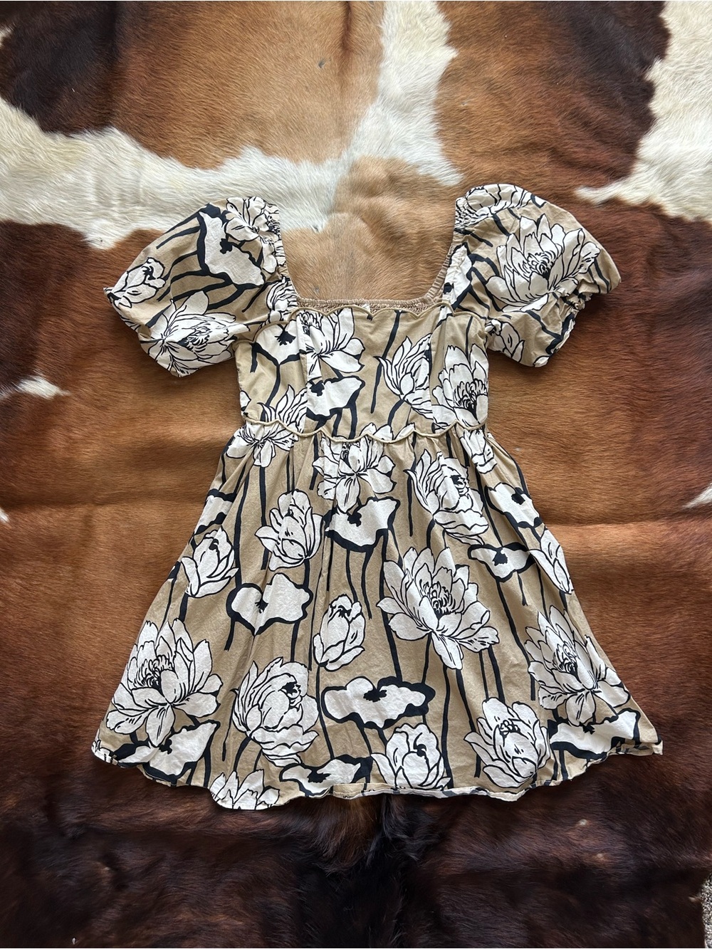 Entro Floral Puff Sleeve Mini Dress